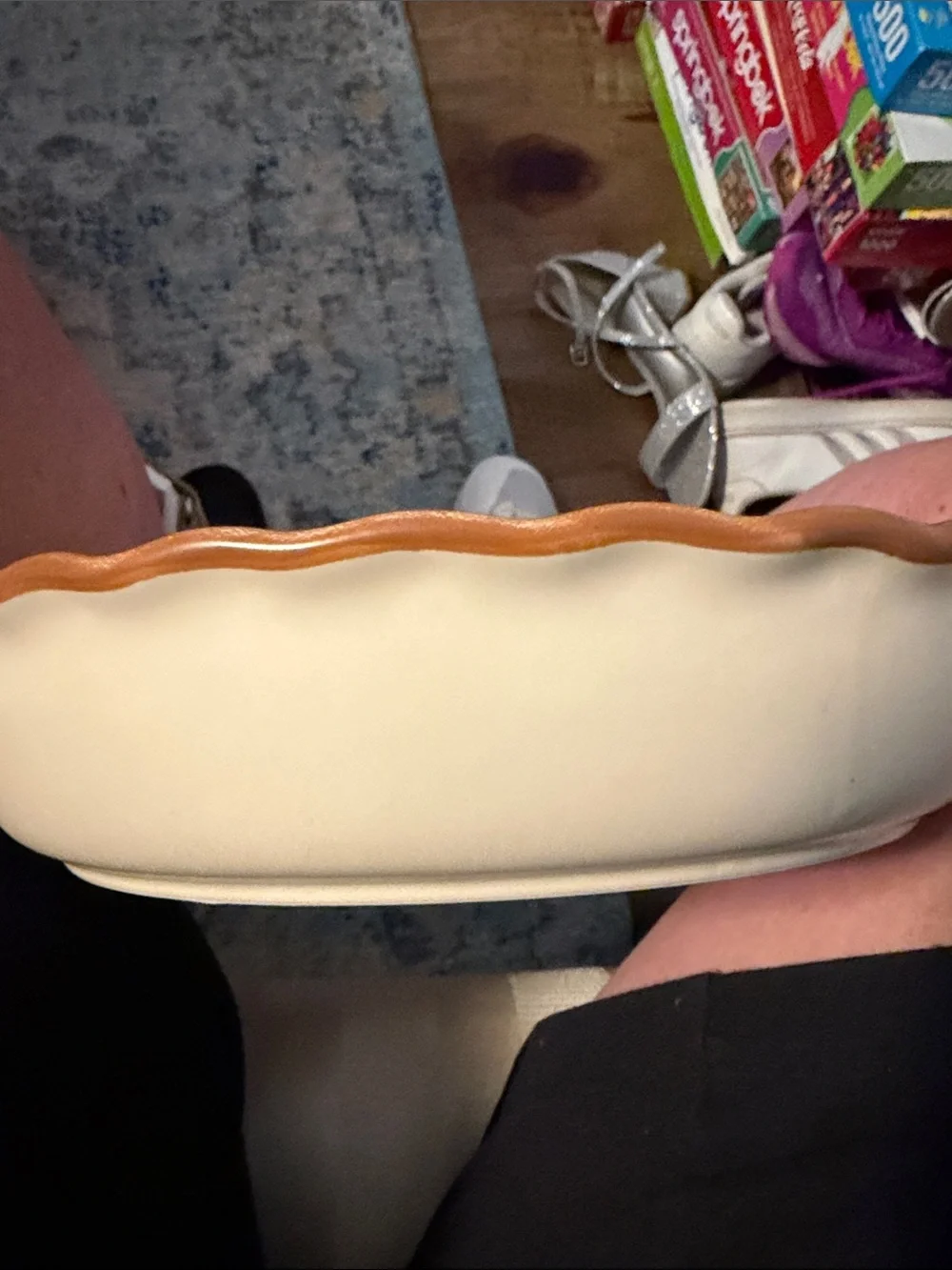 Pumpkin Spice Decorative Pie Plate - Cream and Orange
